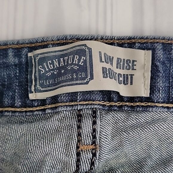 Levi Strauss signature low-rise bootcut blue denim jeans Size 12S - Picture 11 of 15